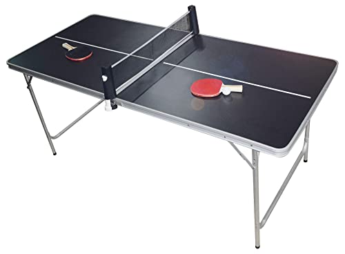 PingPong Tisch by BeerCup Klappbare Tischtennisplatte, HBT: 180 x80 x76 cm, tragbar...