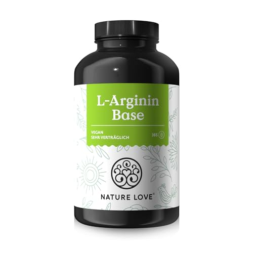 NATURE LOVE® L-Arginin Base mit Citrullin - 365 Kapseln - Hochwertiges pflanzliches...