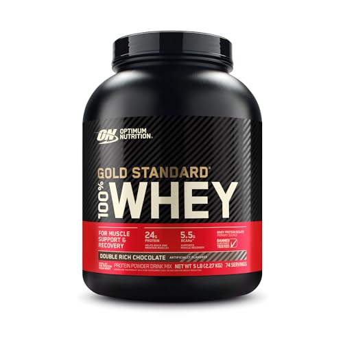 Optimum Nutrition Gold Standard Whey Muscle Building and Recovery Protein Powder With...
