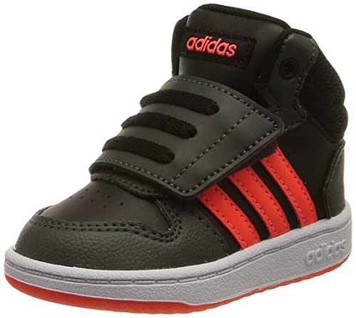 adidas Hoops MID 2.0 I Basketballschuh, Core Black Solar Red Grey Six, 26 EU