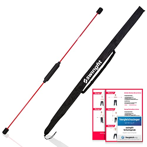 swingfit® Schwingstab inkl. praktischer Tasche & Rücken Trainingsplan - Swingstick...