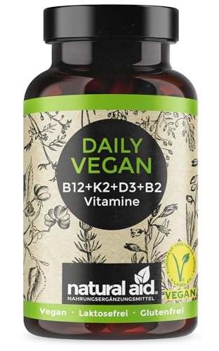 natural aid Daily Vegan Vitamin B Komplex [100% vegan] 120 Kapseln Vitamin B12...