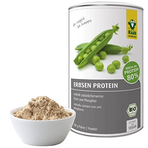 Bio Erbsen Protein Pulver (300 g), 80% pflanzliches Protein, vegane Proteinquelle,...
