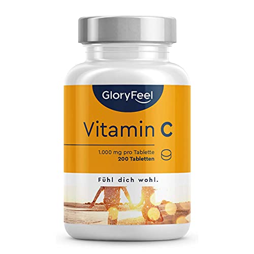 Vitamin C 1.000mg Hochdosiert - Unterstützt das Nerven- und Immunsystem ** - 200...