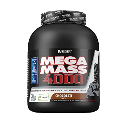 WEIDER Mega Mass 4000 Weight Gainer Shake zum Zunehmen, Schokolade, mit Protein,...
