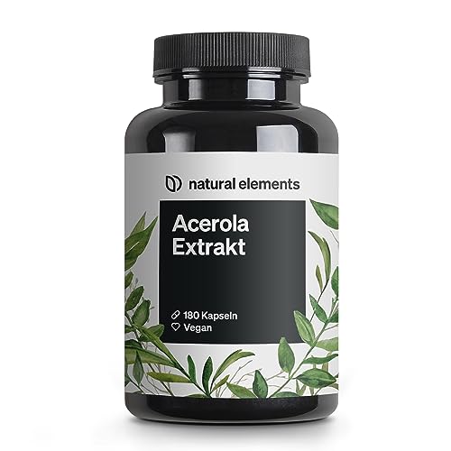 Acerola Extrakt mit Vitamin C – hochdosiert, vegan – 180 Kapseln für 6 Monate...