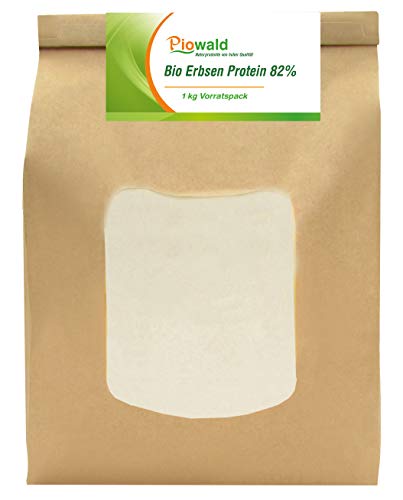 BIO Erbsenprotein 82% - Isolat - 1 kg Pulver Vorratspack, Pflanzliches Eiweißpulver,...