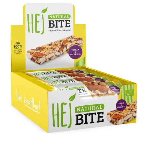 HEJ Bite | Veganer Nussriegel Snack | Vanilla & Cocoa Nibs - 12 x 40 g