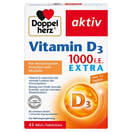 Doppelherz Vitamin D 1000 – Mit Vitamin D als Beitrag zur normalen Funktion des...
