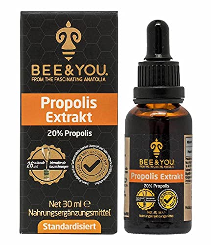 Bee&You Propolis Extrakt Tinktur 20% (Standardisiert auf 20% - Fairer handel - Keine...