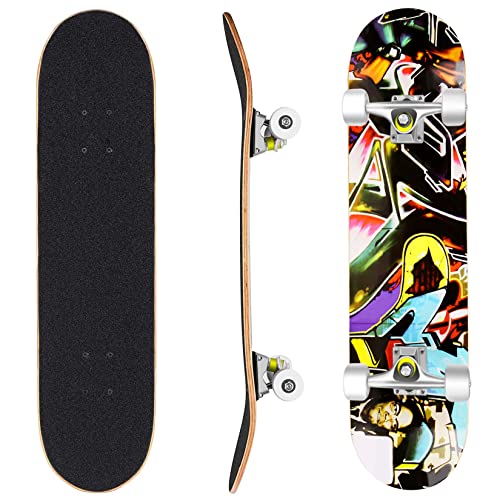 WeSkate Skateboard Komplettboard 79x20cm Holzboard für Anfänger mit ABEC-7...